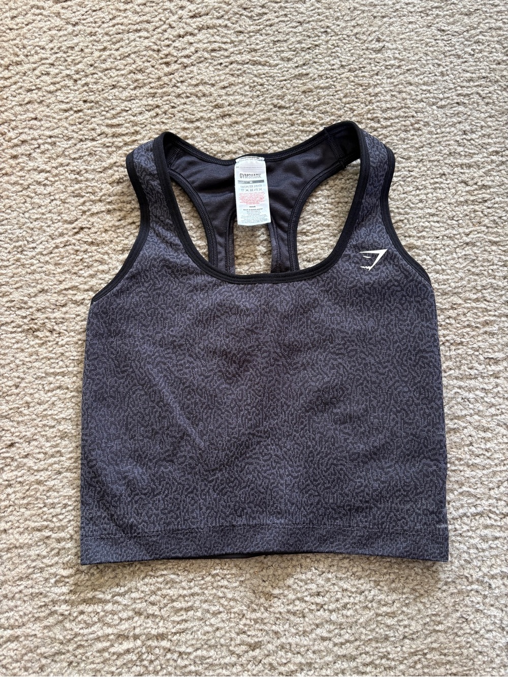 Gymshark Black Adapt Animal Print Racerback Sports Bra